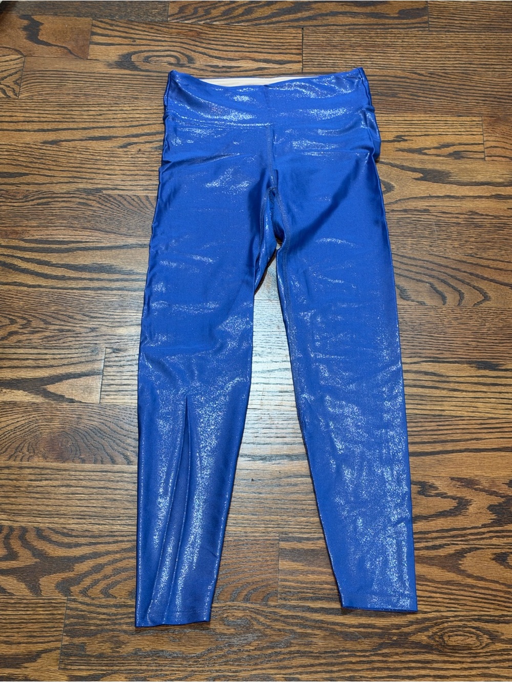 Heroine Sport Marvel Metallic Pacific Blue Leggings Size Small EUC